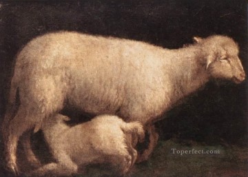 Sheep And Lamb Jacopo da Ponte Jacopo Bassano animal Oil Paintings